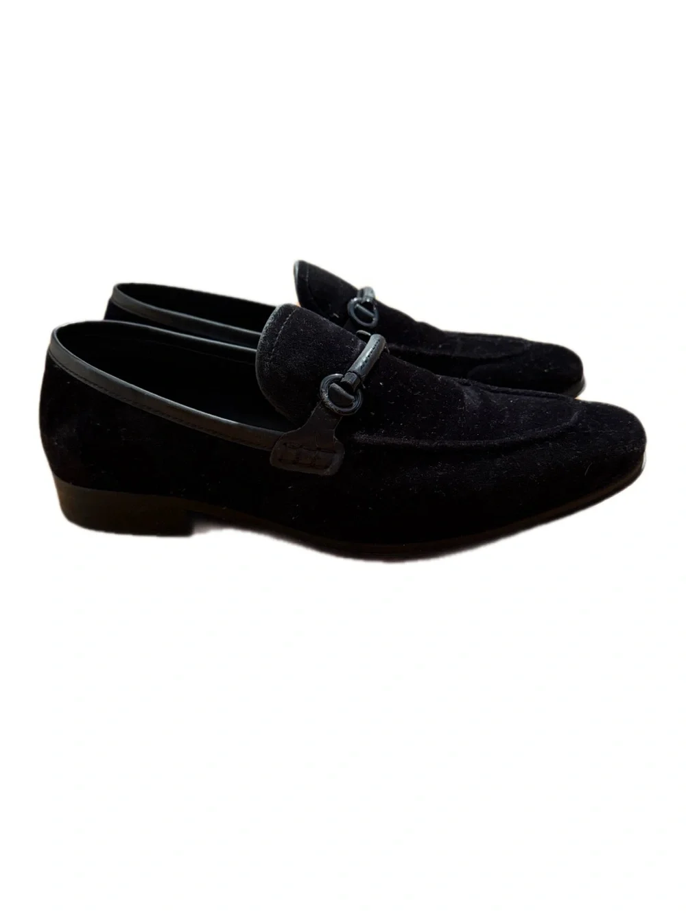 Aldo Black Suede Bit-Detail Loafers